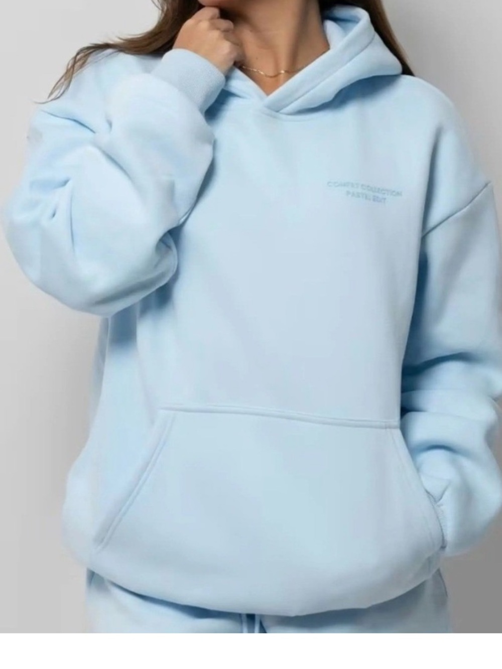 Comfrt Pastel Baby Blue size LARGE Hoodie